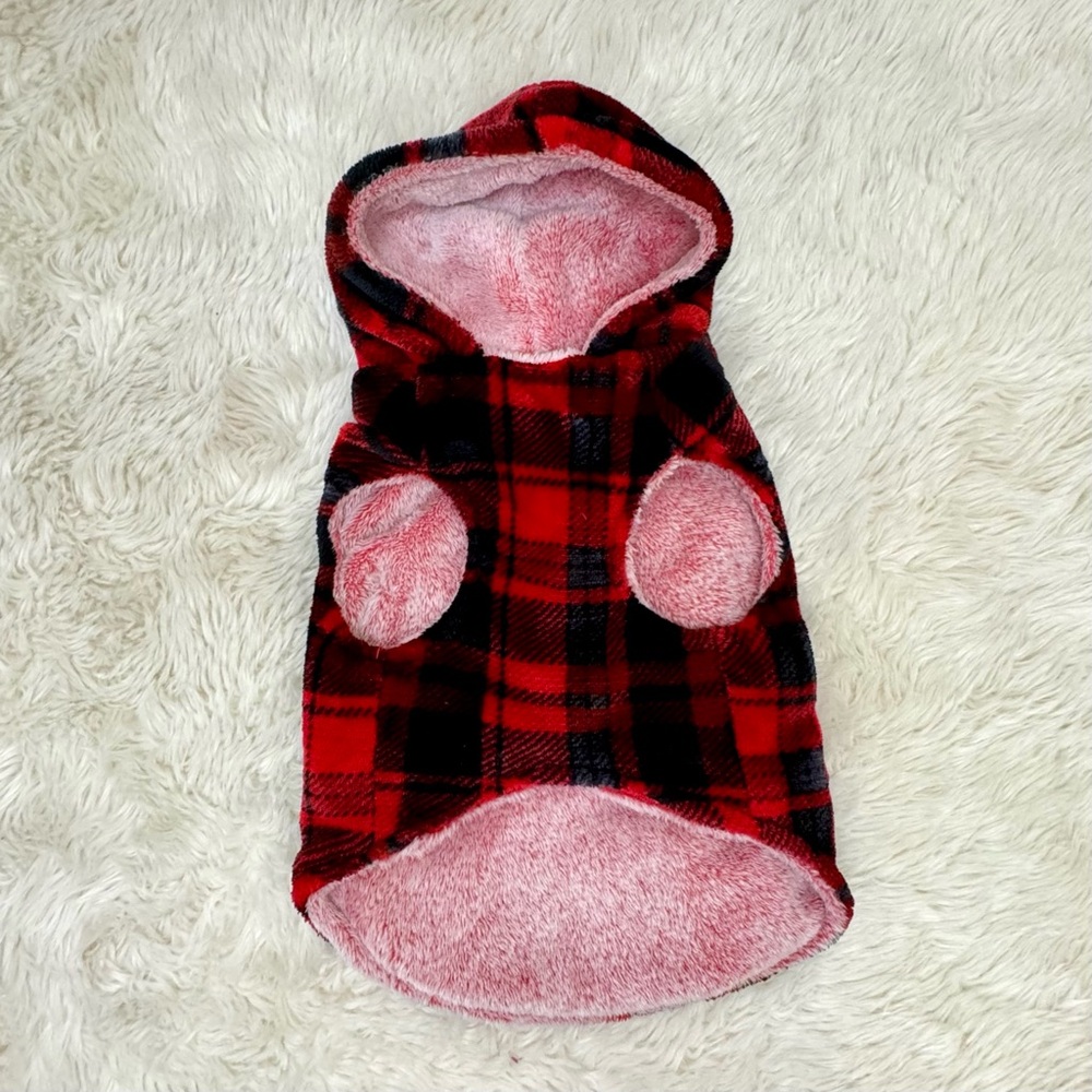 Buffalo Plaid Doggie Hoodie - S/M
